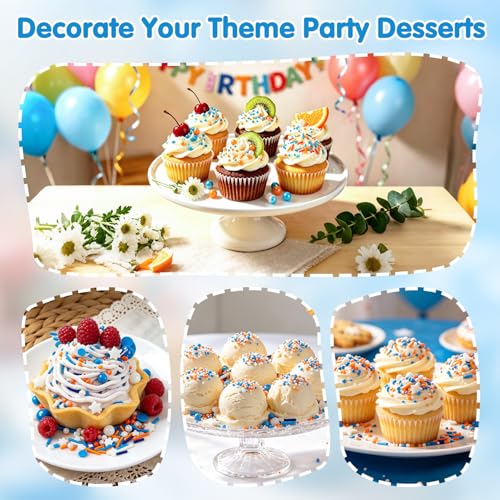 Edible Blue Orange Sprinkles for Cake Decorating (Sports Stars)