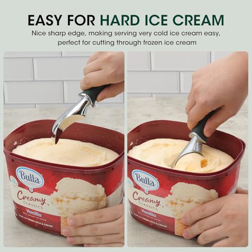 Premium Heavy Duty Ice Cream Scoop with Ergonomic Grip Handle