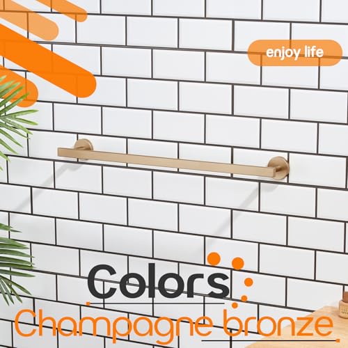 24 Inch Bathroom Towel Rack Bath Towel Bars Kitchen Towel Holder Towel Rails Wall Mounted SUS304 Champagne Bronze Stainless Steel AN4001CPG (Champagne Bronze / 24-Inch)