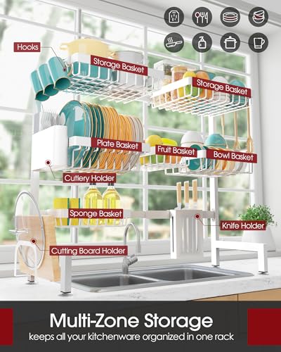 Over The Sink Dish Drying Rack (White / Ultra - 6 Baskets)