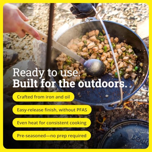 Pre Seasoned Cast Iron Deep Camp Dutch Oven with Lid (10 Quart / Oven)