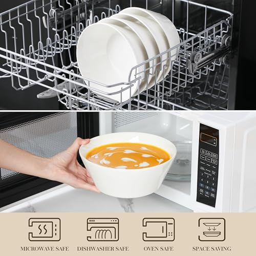 60 OZ Large Salad Soup Bowls Set of 4 (4 Count)