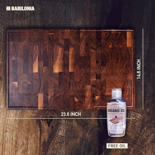 XXL American Black Walnut Wood Cutting Board (Black Walnut / 24"L x 15"W)