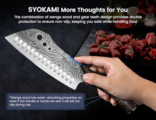 Cleaver Chef Knife with Herb Stripper (7")