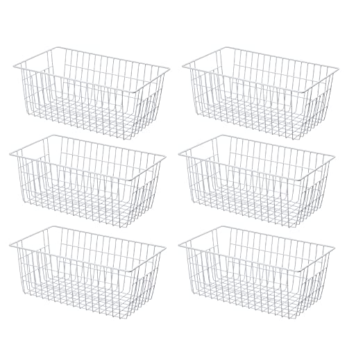 14" Upright Freezer Storage Baskets (6-P / White)