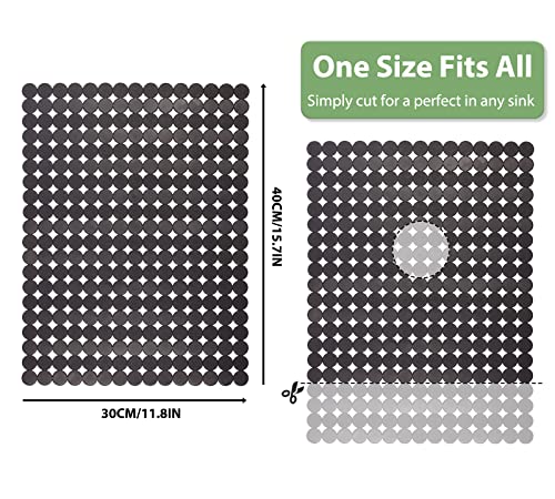 2Pack Kitchen Sink Mat for Stainless Steel (Black Translucent)