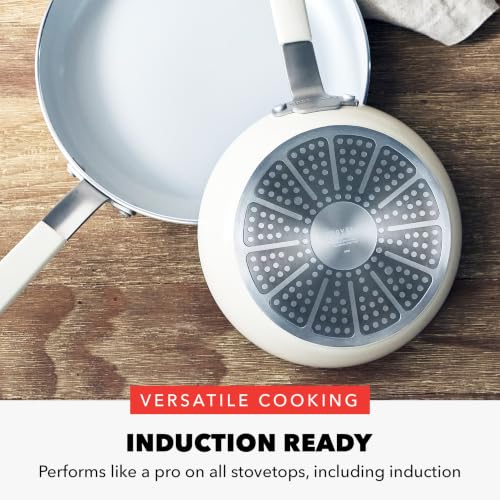 X Bobby Flay 16 Piece Ceramic Nonstick Cookware Set (16 Piece Cookware Set / Cream)