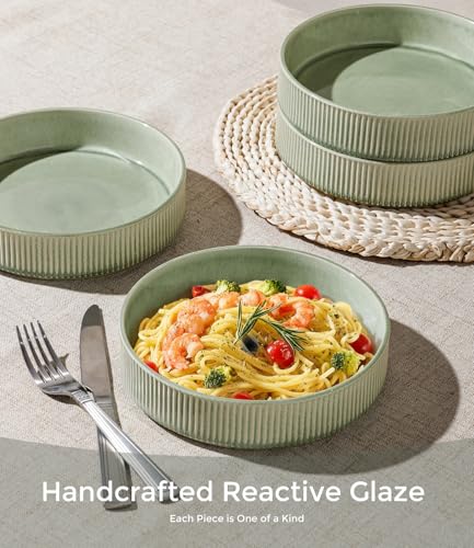 7.5 Inch Pasta Bowls Set of 4 (Set of 4 / Light Green)