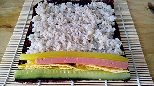 Pack of 10 Large Bamboo Sushi Mats Sushi Roller Rolling Mats Sushi Maker (Yellow)
