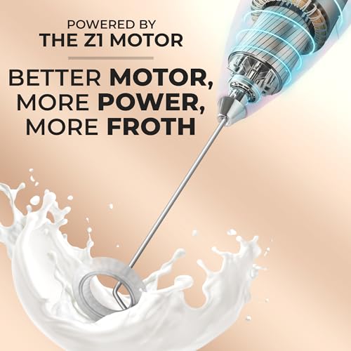 Zulay Powerful Milk Frother for Coffee with Upgraded Titanium Motor (Innocent Pink / OG Frother)