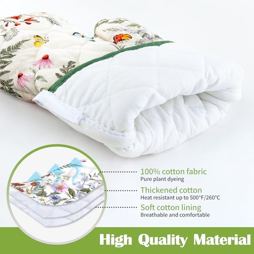 Wildflower Oven Mitts and Pot Holders Set (Grass / Oven Mitt x1 & Pot Holder x1)