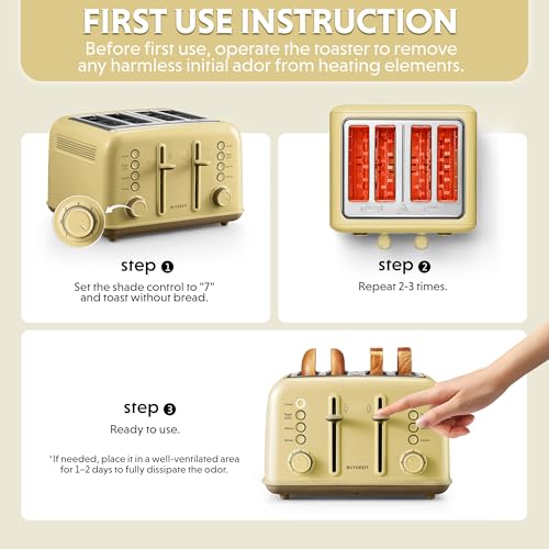 DT640 4 Slice Toaster (4-Slice / Yellow)
