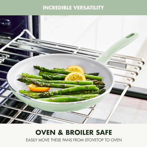 Dover 8” & 10” 2 Piece Frying Pan Skillet Set (8" and 10" Frying Pan Set / Pastel Green)