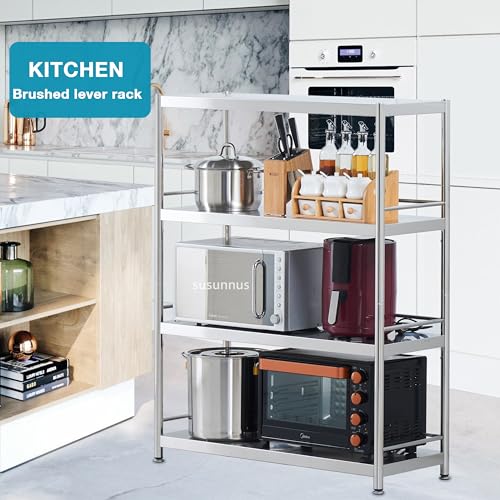 Stainless Shelving with Guardrails (23.6*15.8in-4T(Guardrails))