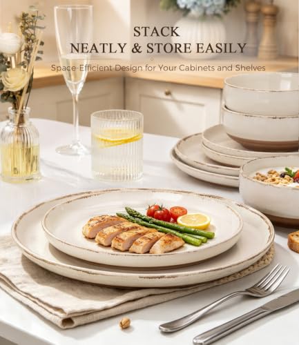 Dinnerware Sets for 8 (Light Beige / Service For 8(24Pcs))