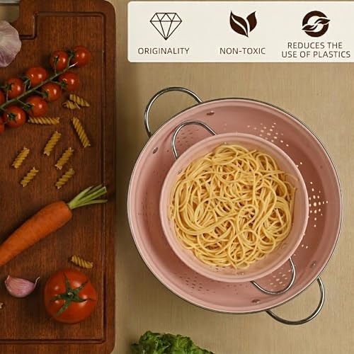 Metal Colander 2 Pack (Pink)