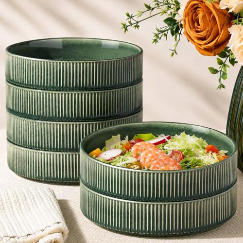 7.5 Inch Pasta Bowls Set of 6 (Set of 6 / Dark Green)