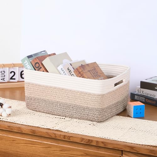 Large Storage Baskets for Organizing (4pcs-L17×W13×H7.5" / Gradient Brown)
