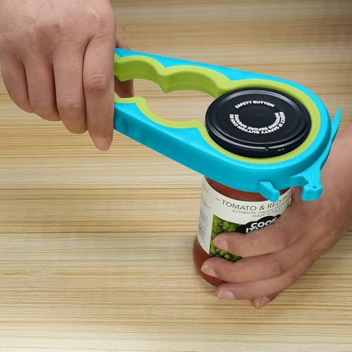 Jar Opener & Bottle Opener for Seniors with Arthritis (Blue)