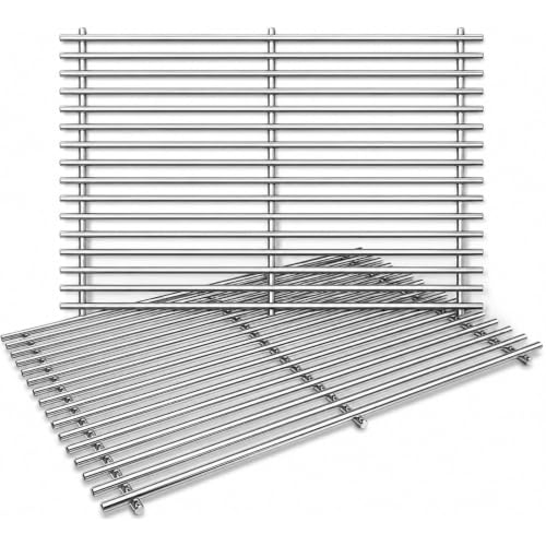 7639 304 Stainless Steel Grill Grates for Weber Spirit 300 Series (17.3", For Spirit I & II 300 Series)