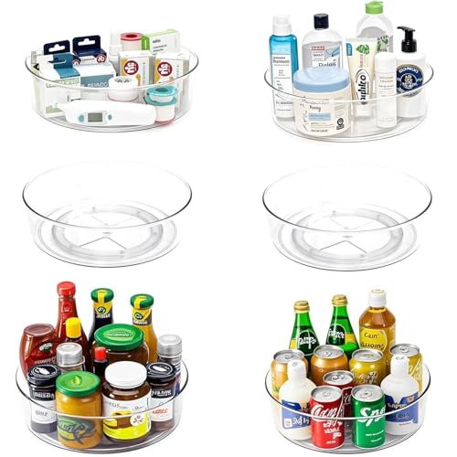 6 Pack Lazy Susan 11.5" Turntable Rotating Spin Organizer Storage (11.5 inch 6pack)