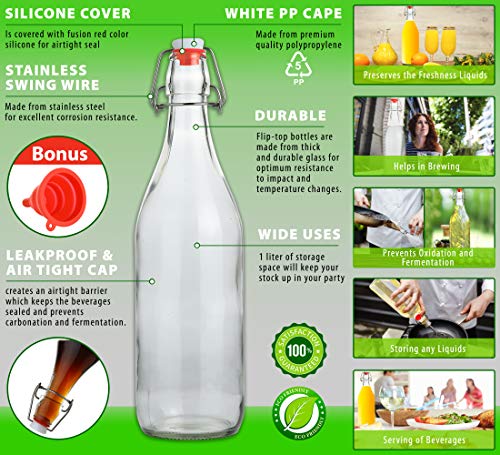 Flip Top Glass Bottle [1 Liter (33)