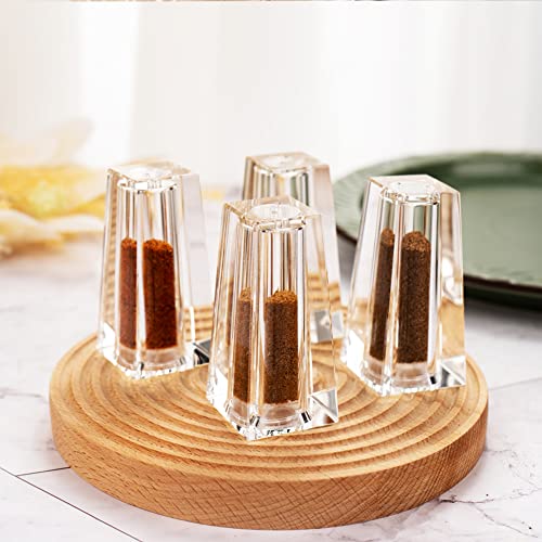 Salt and Pepper Shaker Set Spice Dispenser Refillable Design Cut Crystal Seasoning Shaker Kitchen Decor for Cooking Table (T-01)