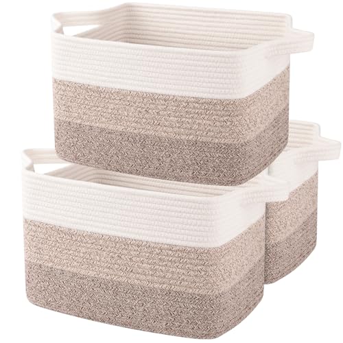 Cotton Rope Storage Baskets for Organizing Gradient Yellow 3 (Gradient Yellow / 3 pcs-13”x9.9”x8.7”)