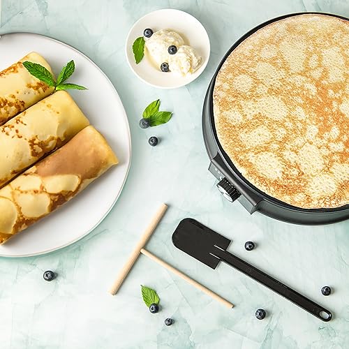 12” Electric Crepe Maker Machine (12 Inch Corded / Black / Round)