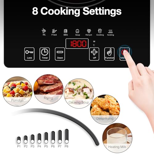 Electric Cooktop Portable Stove 1800W (Black Single)