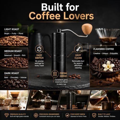 C38 Manual Coffee Grinder (Black)