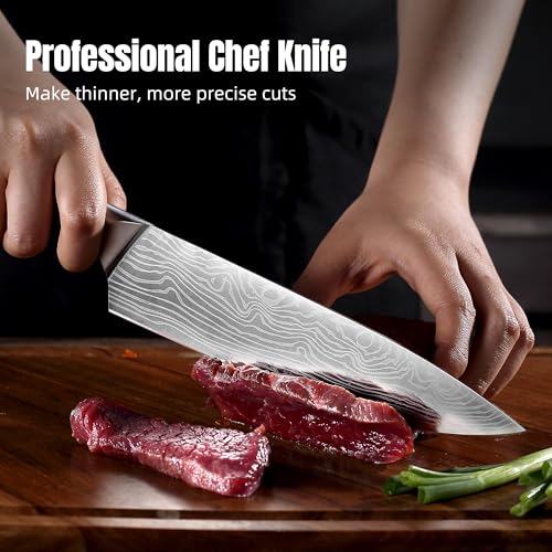 8 Inch Japanese Chef Knife with Full Tang Rosewood Handle (8 inch chef knife)