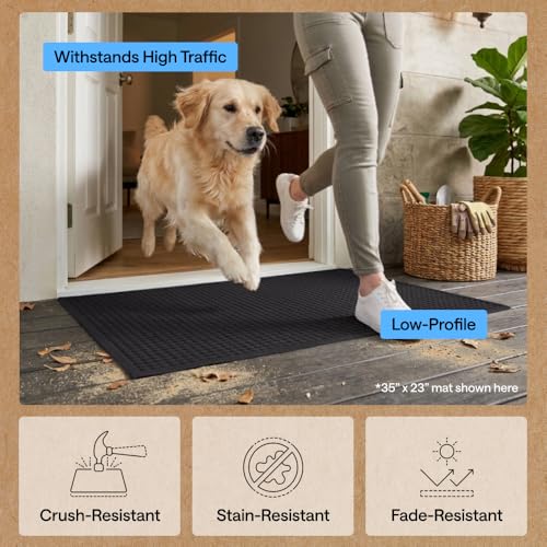 HydroABSORB Door Mat for Indoor Outdoor Use (Black / 35" X 23")