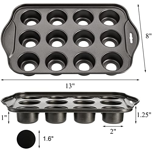 2 Pack 12 Cavity Mini Cheesecake Pan with Removable Bottom (2 Count)