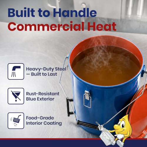 6 Gallon Blue Oil Grease Bucket & Filter Pot (#30L - 6 Gallon)