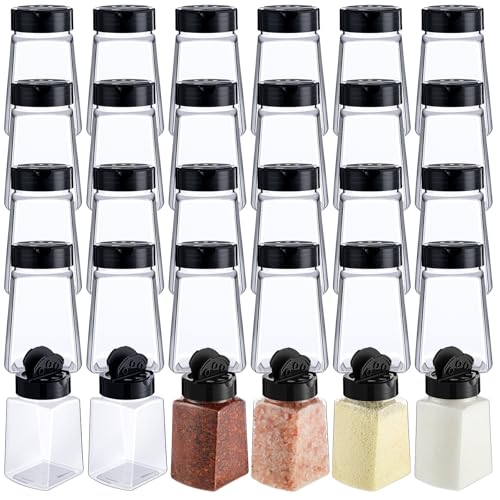 9.3 oz 30 Pack Plastic Spice Jars with Shaker Lids Clear Seasoning Containers Spice Bottles for Kitchen Storing Herbs Seasoning Powders (30 Count)