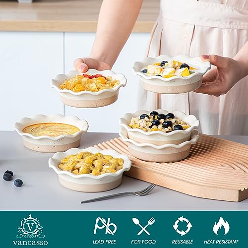 Ceramic Mini Pie Pans Set of 6 (Cream)