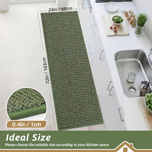 Kitchen Runner Rugs 24"x72" (Green / 24" X 72" (Rectangular))