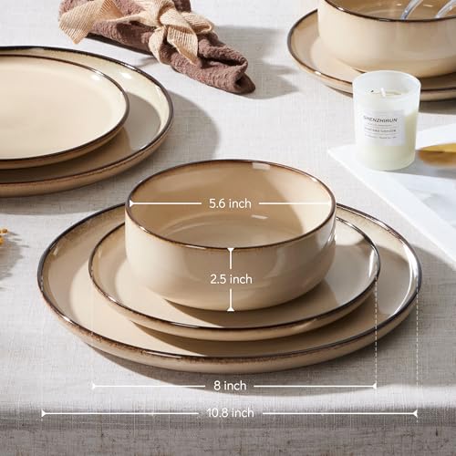 18 Piece Dinnerware Sets (Sandy Beige / Service for 6)