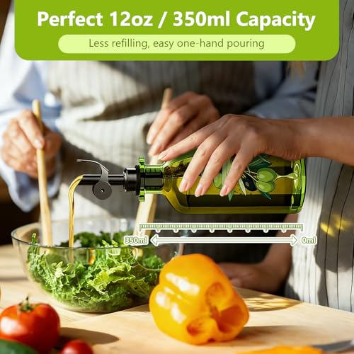 Olive Oil Dispenser Bottle Set of 2 (Printed Bottle / 12oz/350ml (Set Of 2))