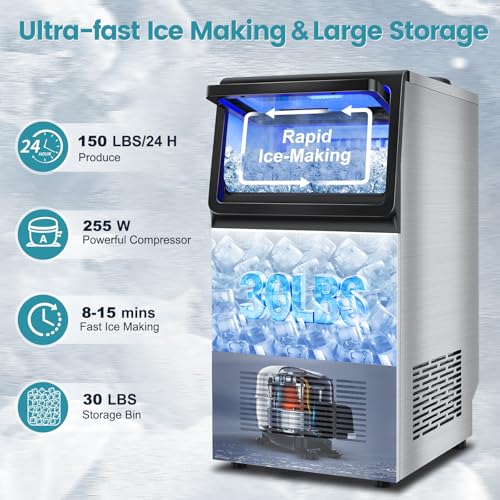 Commercial Ice Maker Machine 150LBS (150Lbs/24H-4K5D)