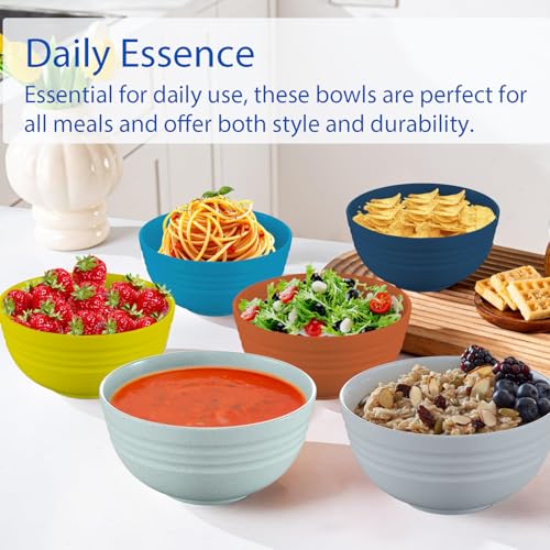 24 OZ Wheat Straw Cereal Bowls Set of 8 (Multicolor / 24 oz)