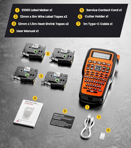 E1000 Heat Shrink Label Maker (Orange)