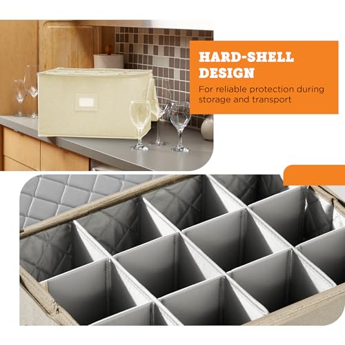 Wine Glass Storage Case (Cream / 1 Pack Wine Glass Storage)