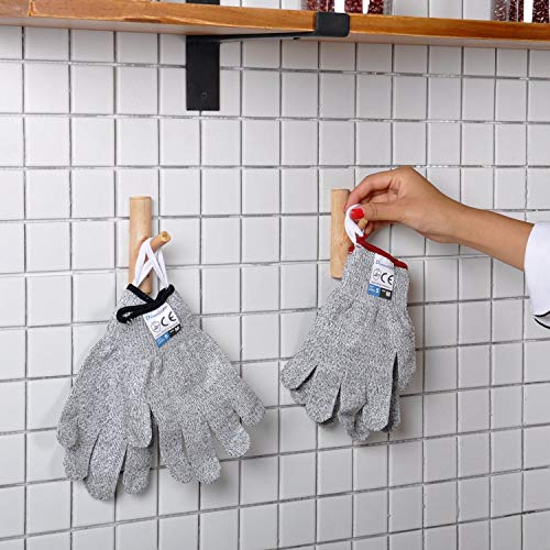 Cut Resistant Gloves Food Grade Level 5 Protection (2 Count)