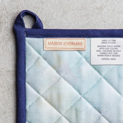 100% Cotton Oven Mitt & Pot Holder Set (046 - Lazy Summer Days / 7.5" x 13" & 8" x 8" (Oven Mitt & Pot Holder))