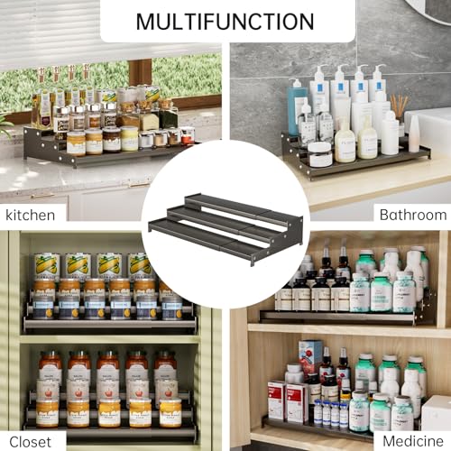 Expandable Carbon Steel Spice Rack Organizer for Pantry (2 Count)