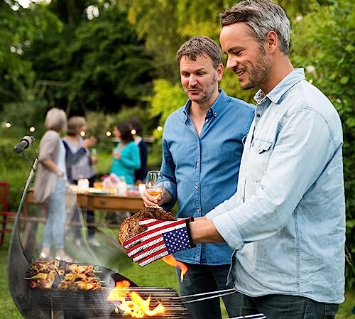 Silicone Smoker BBQ Gloves (Us Flag / One Size Fits Most)