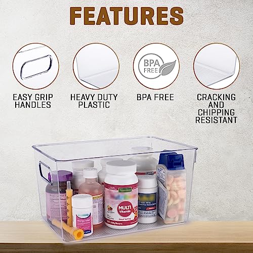 Clear Plastic Storage Bins (11 X 7.5 X 6)