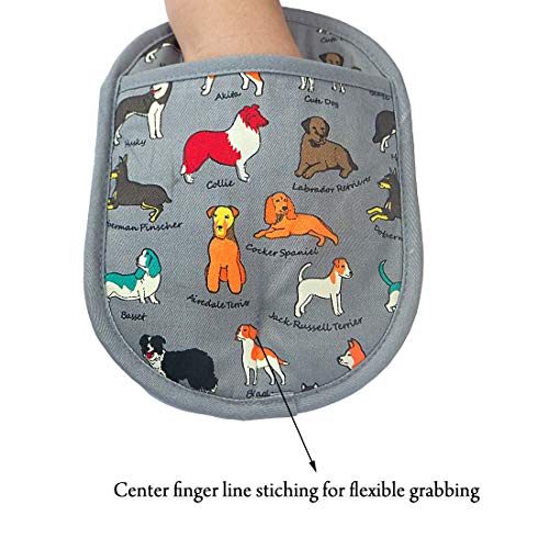 Pot Holders with Transparent Clear Silicone Shell and Nice Dog Flower (Potholders / Dog Flower)